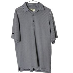 Donald Ross Sportswear Odyssey Logo Blue Stripe Golf Casual Polo Men's Medium